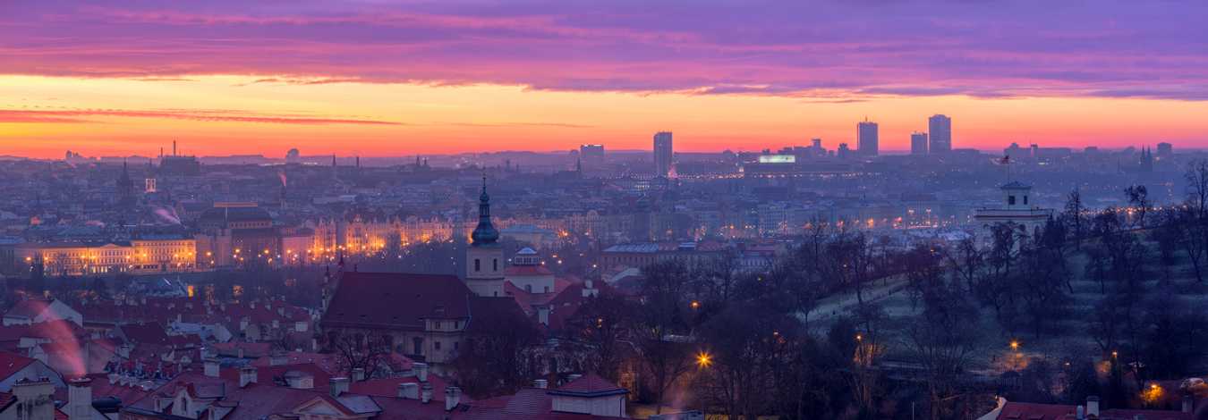 Pohled na ranní Prahu